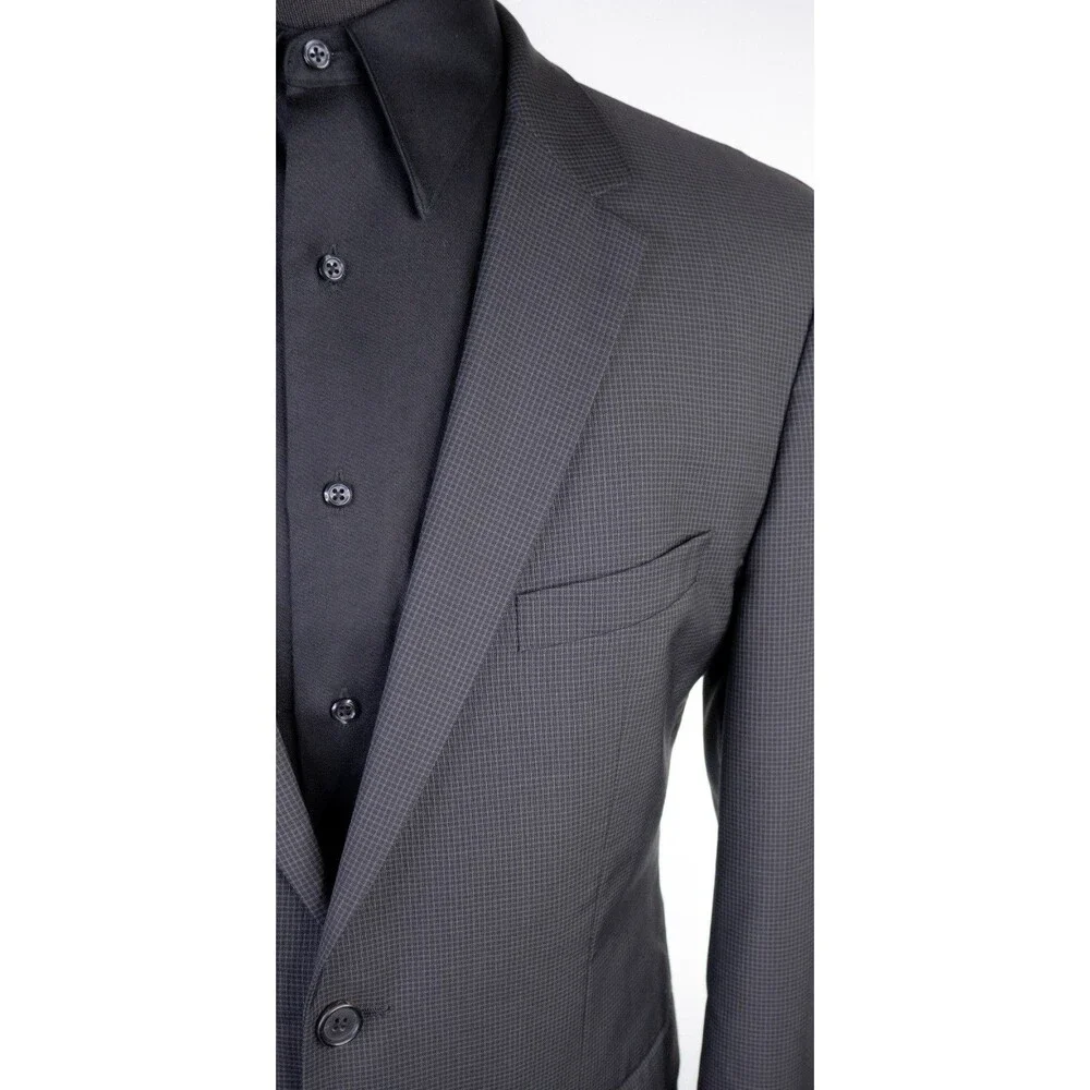 Hugo Boss THE GRAND Sport Coat Jacket Blazer Sz 42R Two Button Wool Gray Check
